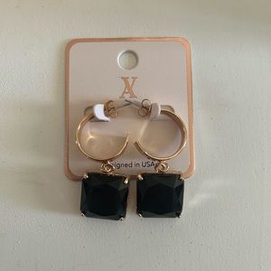 Black dangle earrings, lead compliant